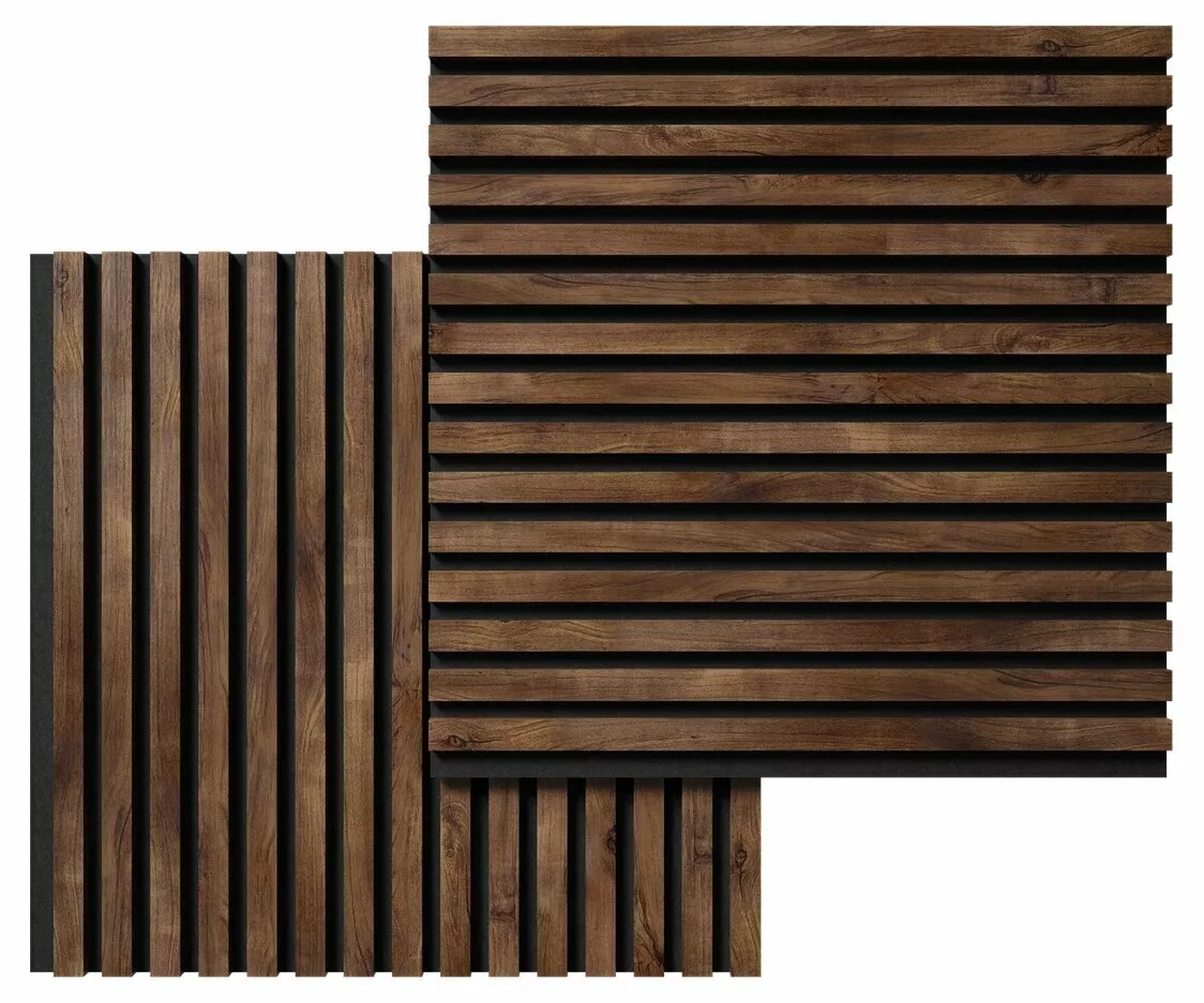 МДФ стеновая панель акустическая Cosca Decor Сканди Дуб Старинный Натуральный черный войлок 600×600×19